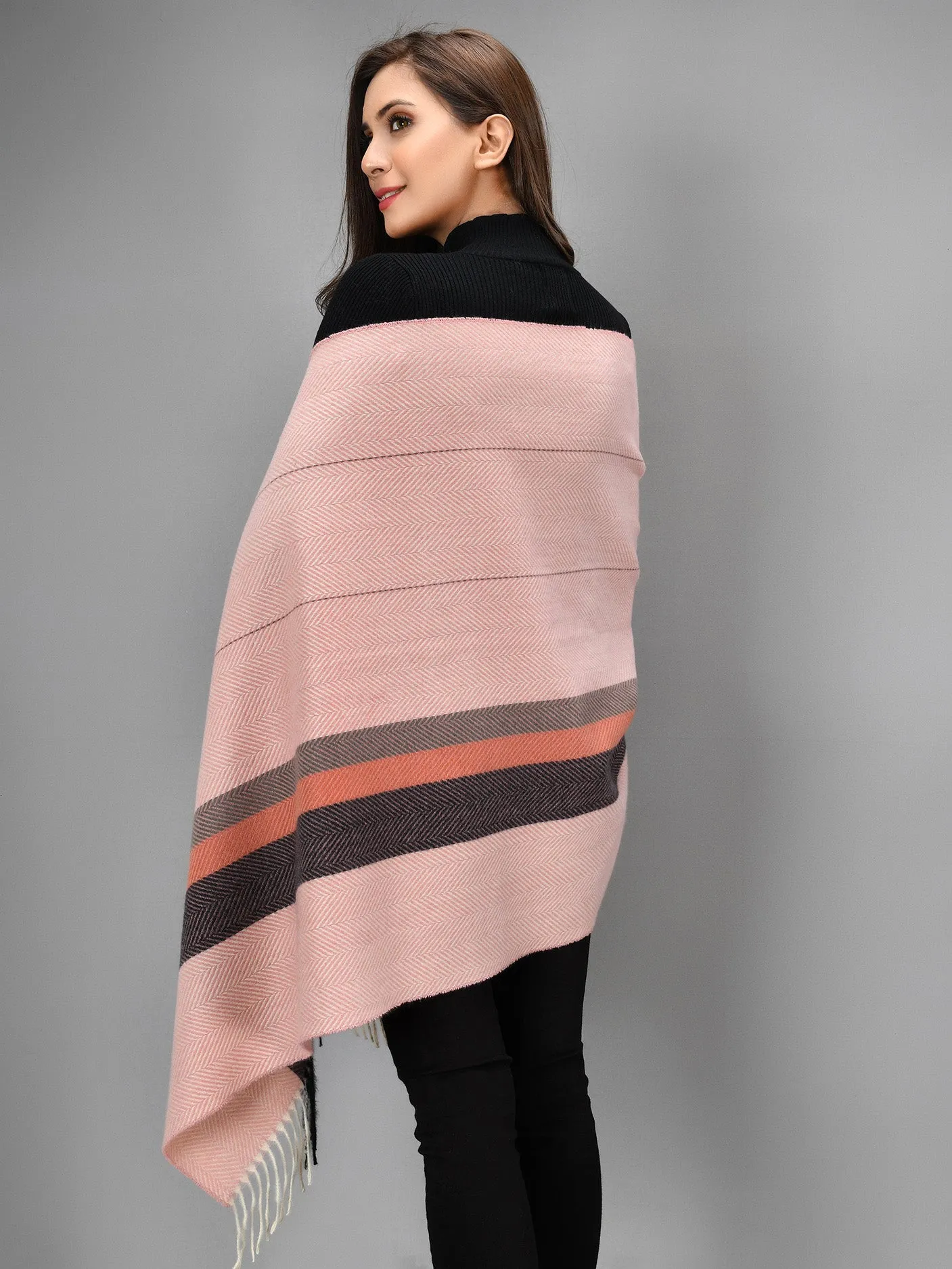 Striped Shawl - Pink