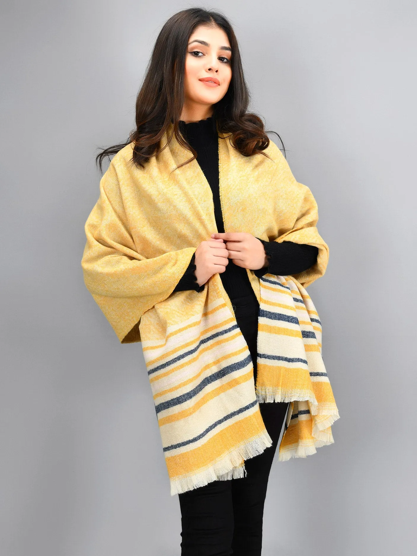 Striped Shawl - Yellow