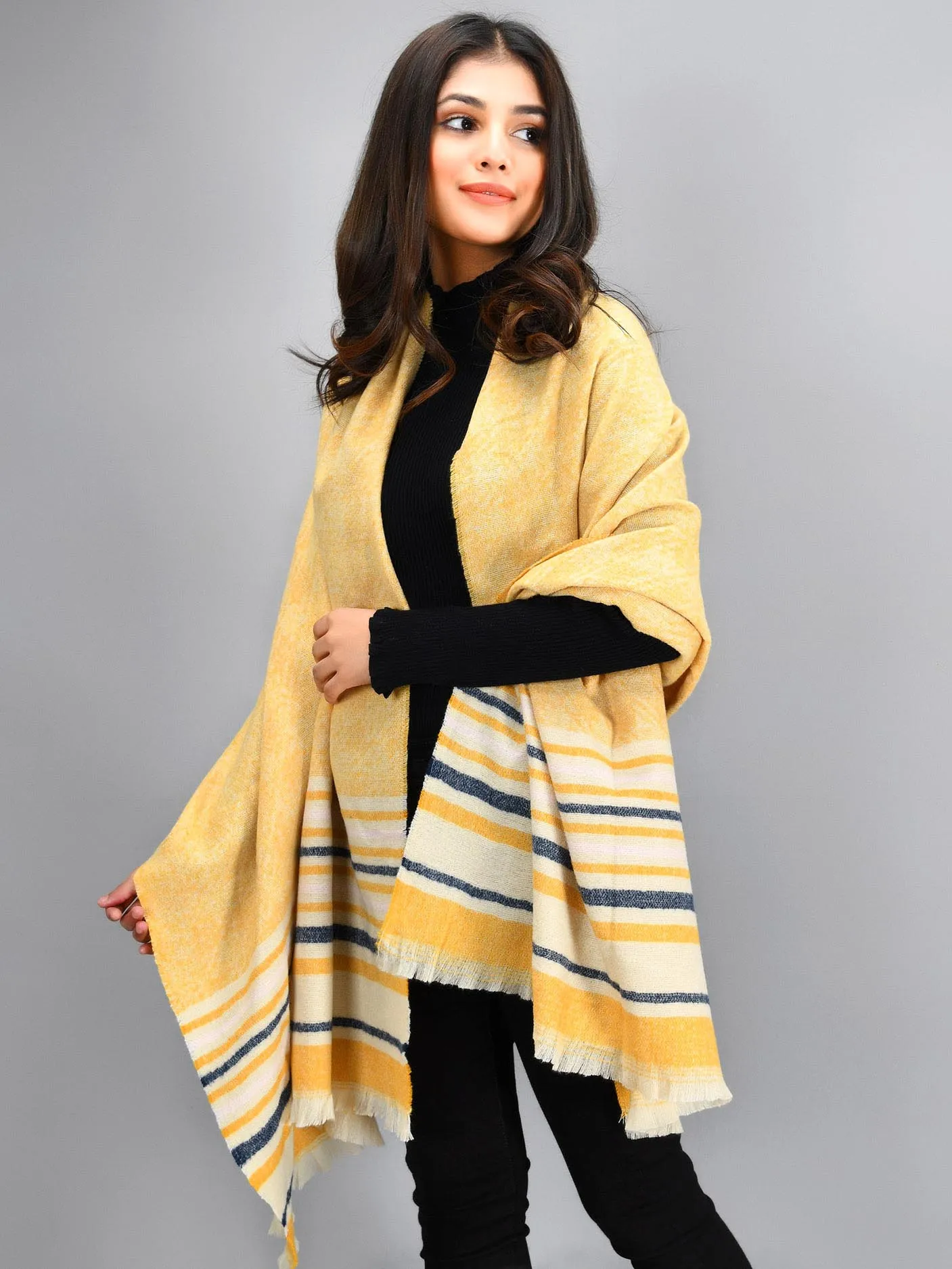 Striped Shawl - Yellow