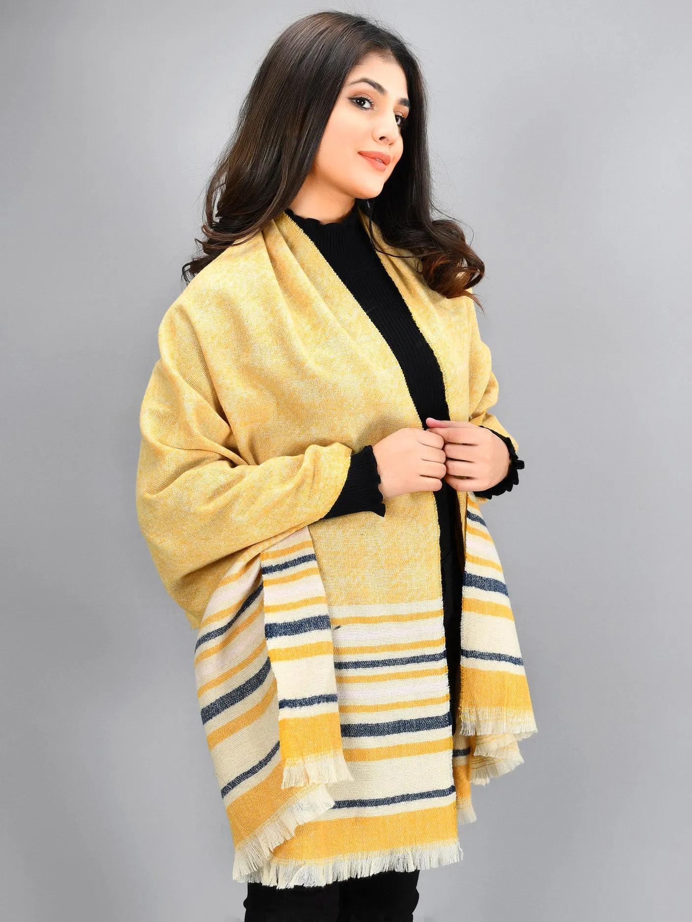 Striped Shawl - Yellow