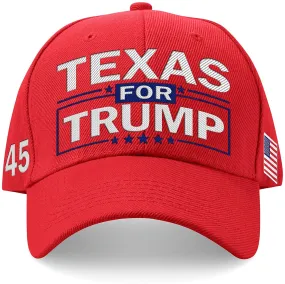 Texas for Trump Red Baseball Hat