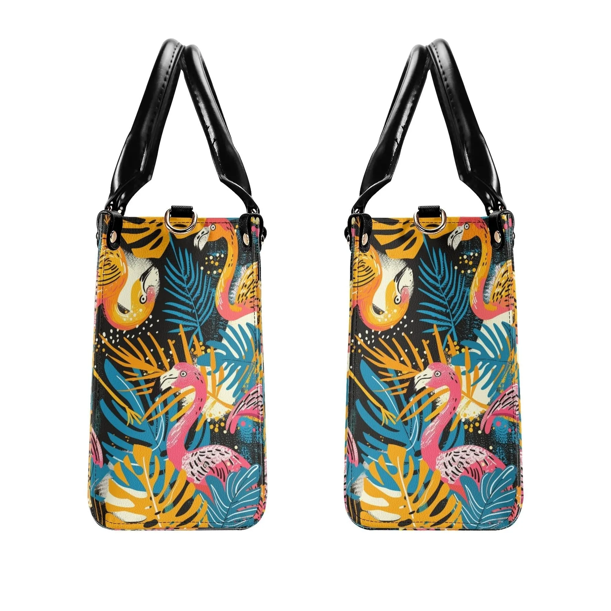 Tropical Flamingo Mid Century Modern Satchel, Retro Vintage MCM Style Handbag