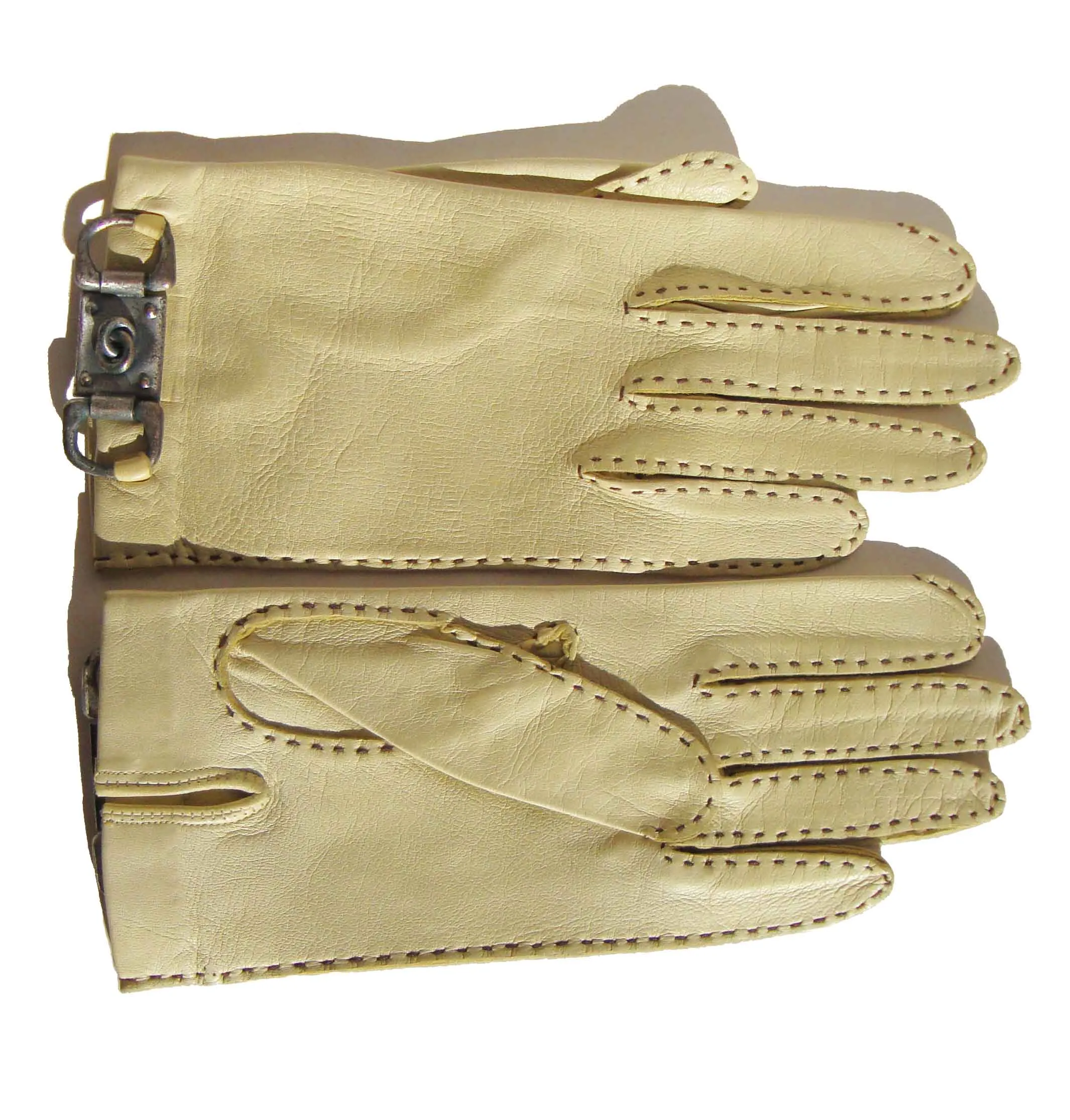 Vintage 70s Gloves Yellow Leather Driving Outdoors NOS - S XS