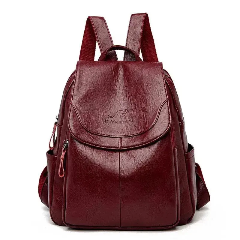 Vintage Soft Leather Women's Backpack