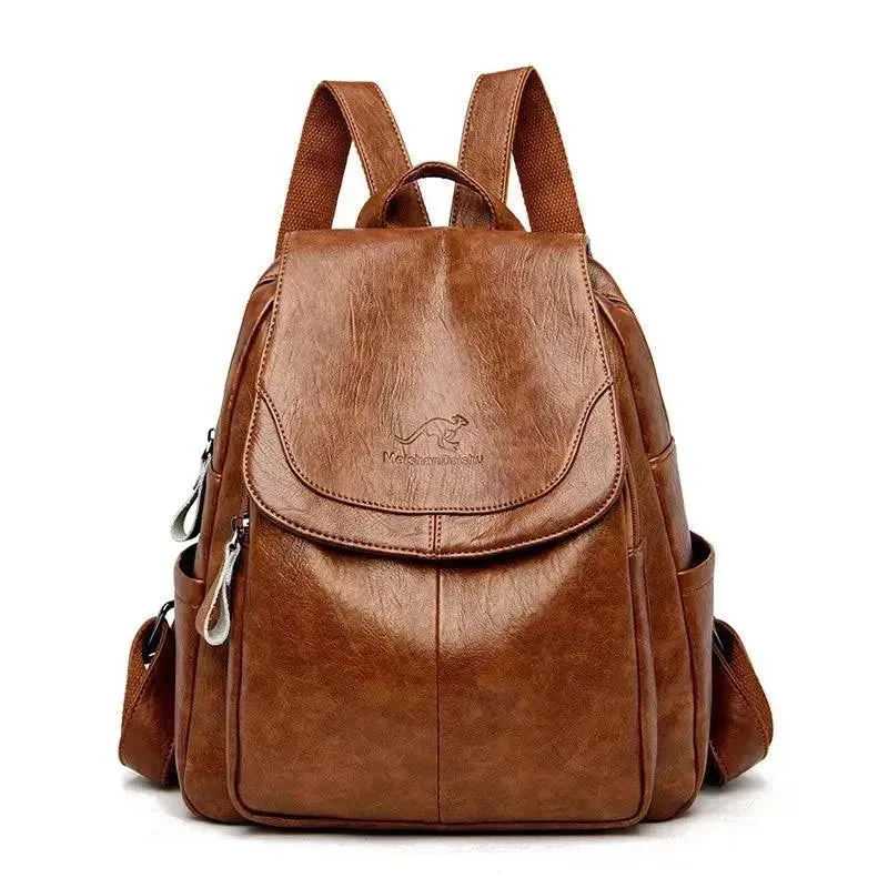 Vintage Soft Leather Women's Backpack