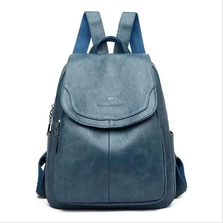 Vintage Soft Leather Women's Backpack