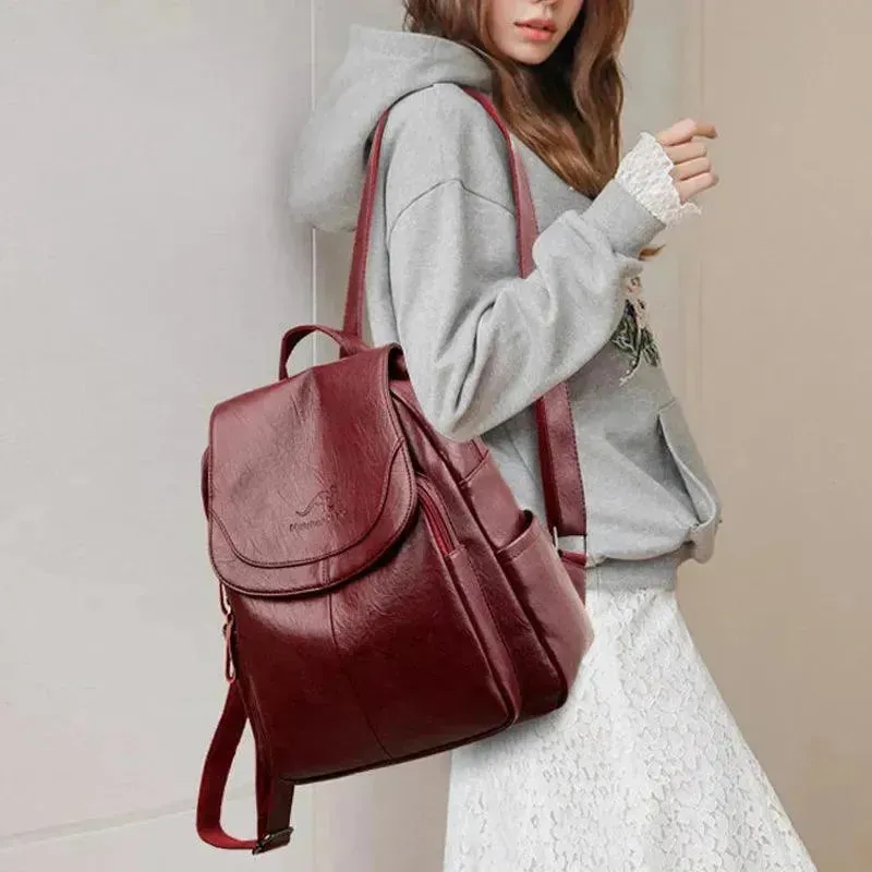 Vintage Soft Leather Women's Backpack