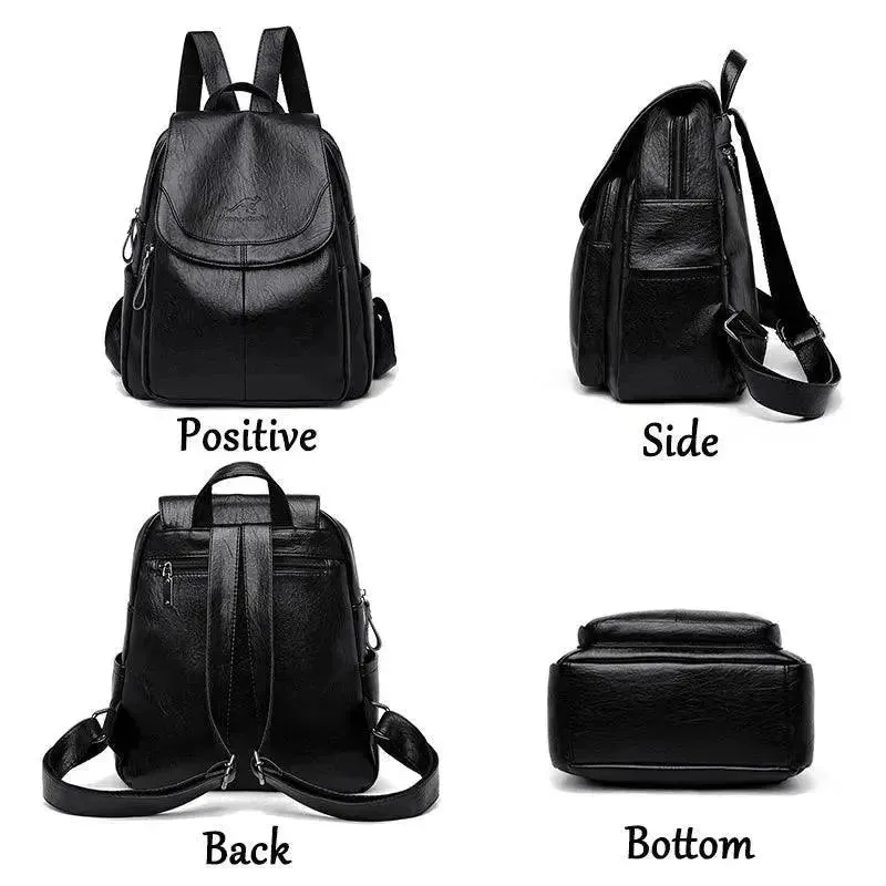 Vintage Soft Leather Women's Backpack