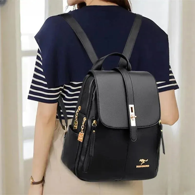 Vintage Style Luxury Leather Women's Backpack