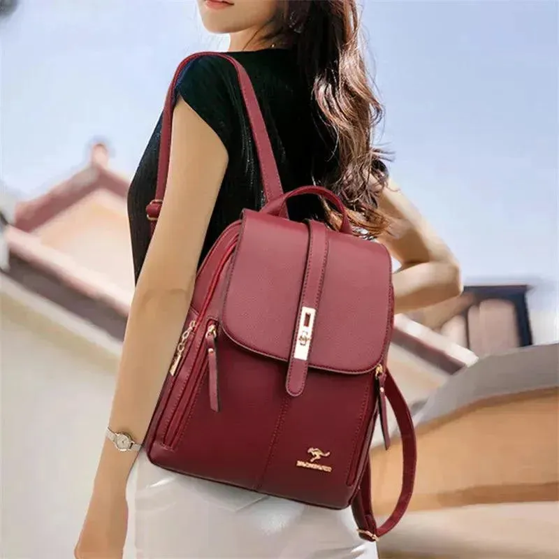 Vintage Style Luxury Leather Women's Backpack