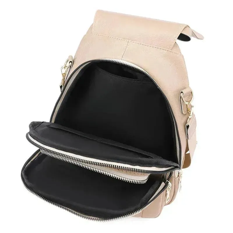 Waterproof Leather Women's Backpack