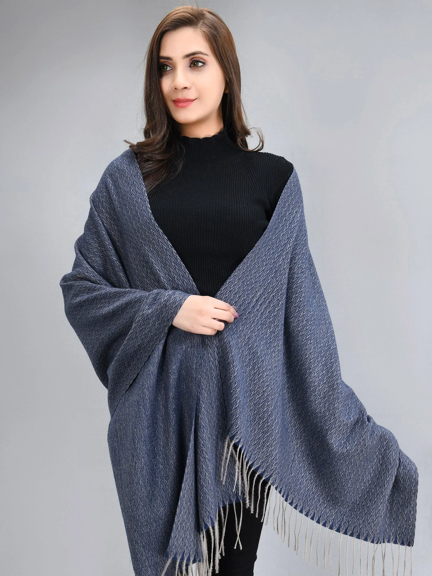 Zigzag Shawl - Blue