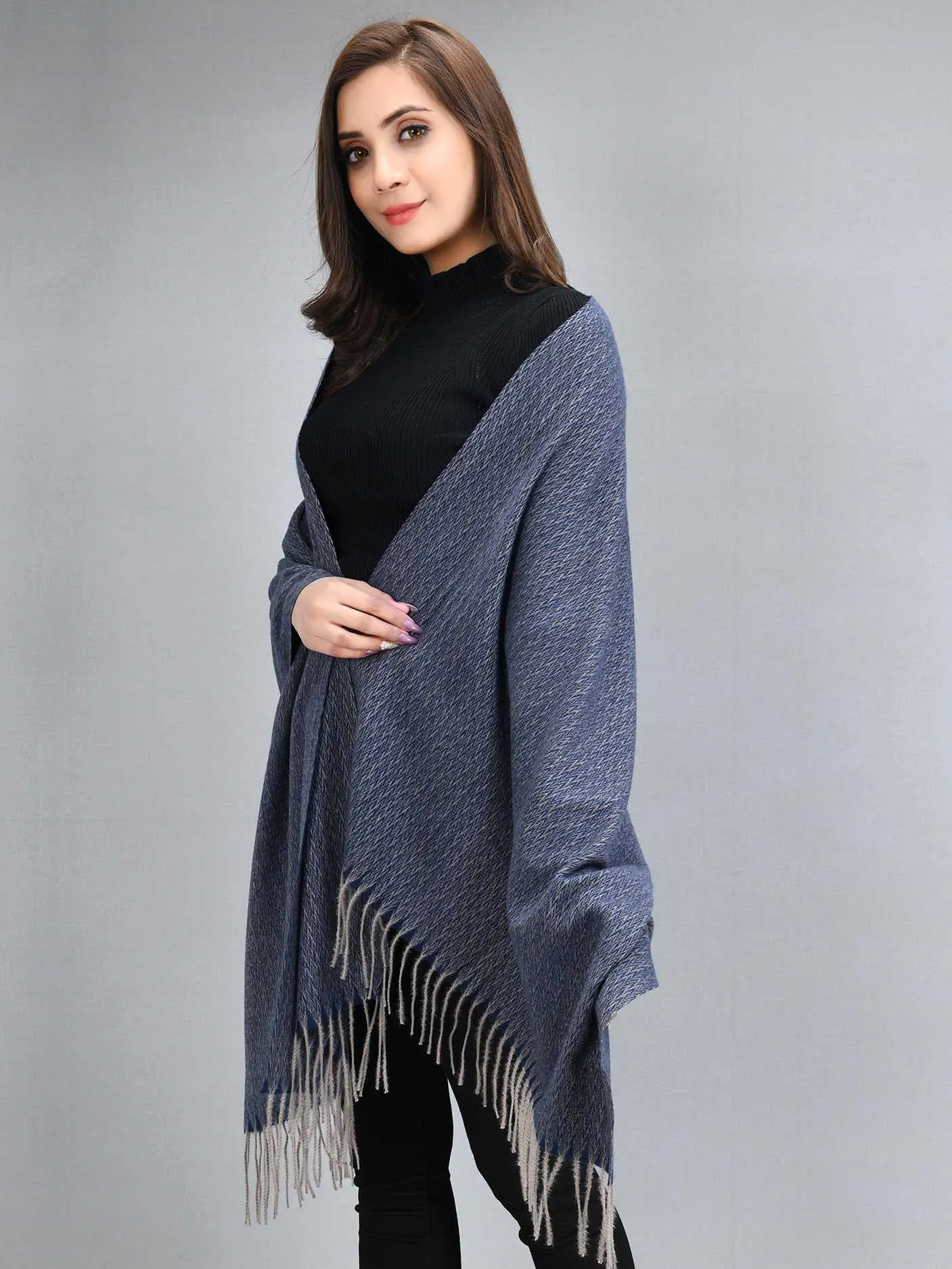 Zigzag Shawl - Blue