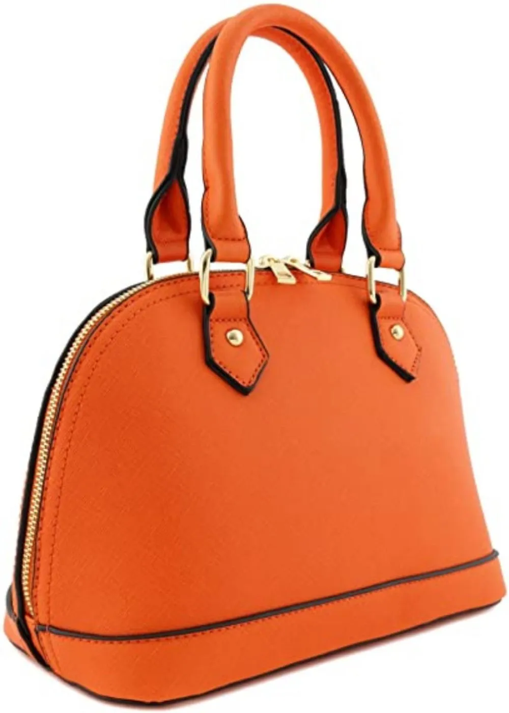 Zip-Around Classic Dome Saffiano Leather Satchel